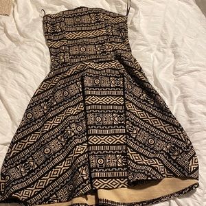 gold and black tight dress